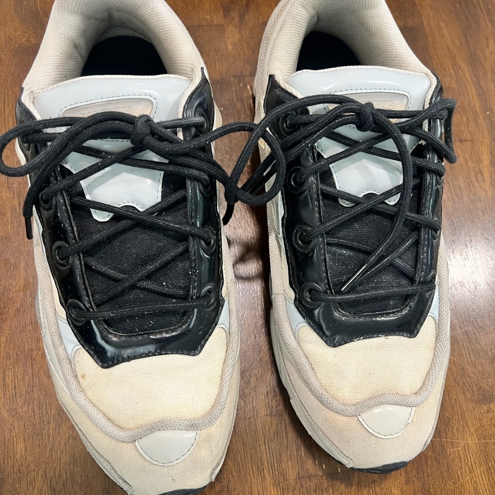 Raf Simons Black and Cream Chunky Sneakers